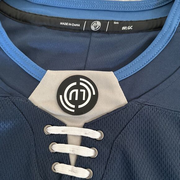 Winnipeg Jets Colors Blank Monkey Hockey Jersey Adult Size GC Goal Cut Blue - Picture 2 of 9